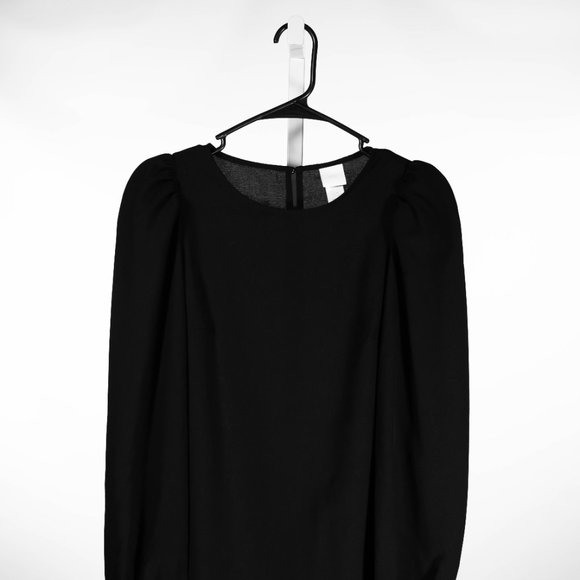 H&M Women's Black Long Sleeve Dress Puff Sleeve Party Cocktail Shift XS NWT - Picture 5 of 10